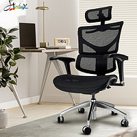 Hookay人体工学椅新舰S2 电脑椅办公椅老板座椅久坐舒适电竞椅子 黑色