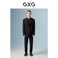 GXG 男装 商场同款黑色休闲单西 22年秋季新品波纹几何系列