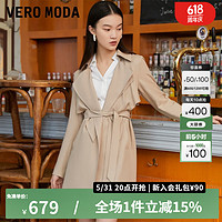 VEROMODA 风衣优雅风通勤百搭气质外套简约女 C13浅卡其色 155/76A/XS