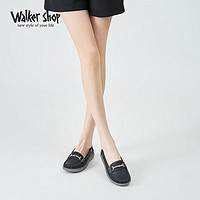 Walker Shop女鞋2024女士豆豆鞋女休闲乐福鞋女浅口单鞋子女C141009 黑色 36 
