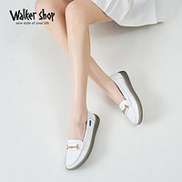Walker Shop女鞋2024女士豆豆鞋女休闲乐福鞋女浅口单鞋子女C141009 白色 40 