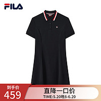 斐乐（FILA）官方女子连衣裙2024夏季百搭时尚摩登POLO裙 传奇蓝-NV XS