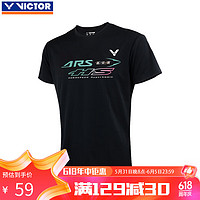 威克多（VICTOR）胜利羽毛球服短袖T-39004C黑色 透气款 S 
