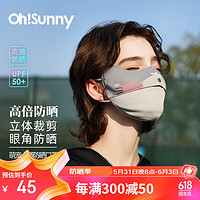 OhSunny 卡通防晒口罩透气可爱萌宠遮阳面罩 SLF5M049T 淘气喵喵 M