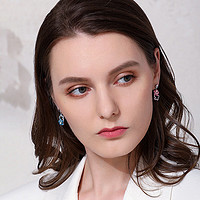 ITALINA 伊泰莲娜 气质长款个性耳饰时尚简约女耳钉不对称樱花耳环饰品 双色不对称