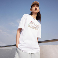 LI-NING 李宁 短袖T恤女士2024运动生活系列圆领春季针织运动服