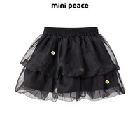 MiniPeace太平鸟童装夏新女童短裙F2GEE2Z20 黑色 1