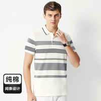 杉杉【纯棉】POLO衫男夏季商务休闲亲肤打底上衣短袖男装 黑色 L(175/92A)
