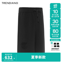 TRENDIANO创意贴花刺绣logo针织短裤2024年夏季运动纯色五分裤男