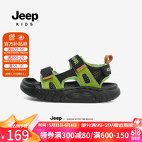 Jeep男童凉鞋夏款2024新款儿童运动露趾夏季中大童防滑男孩沙滩鞋