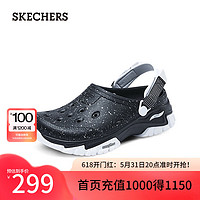 斯凯奇（Skechers）程潇同款女子轻质休闲洞洞鞋111444 黑色/白色/BKW 36