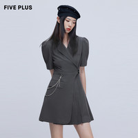 5+FIVE PLUS连衣裙女春季穿搭短袖西装通勤气质裙子显瘦收腰女夏装
