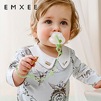 嫚熙（EMXEE）婴儿牙胶3-6个月小月龄口欲期玩具防吃手磨牙棒安抚咬胶宝宝牙胶 卡松绿带收纳盒 1只装