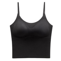 芬腾聚拢无痕内衣女舒适无钢圈文胸防下垂美背心上托轻薄胸罩吊带女 高级黑 XL（105-115斤）36ABC
