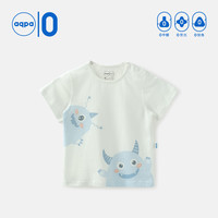 aqpa儿童短袖T恤纯棉上衣春夏宝宝衣服内搭打底萌 白底小怪兽 100cm