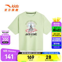 ANTA安踏儿童短袖男童装2024年夏新款舒适圆领印花短T男童运动T恤商场同款