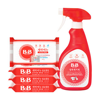 B&B 保宁 韩国进口婴儿衣物斑点去除剂0.5L+洋槐皂200g