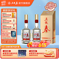 五粮春 瓶装纯粮食酒经典浓香型白酒 五粮液股份出品 52度 500mL 2瓶 五粮春二代