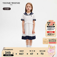 Teenie Weenie Kids小熊童装女童24年夏款复古海军领短袖连衣裙 白色 120cm