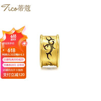 蒂蔻(Tico)足金勇气刺青金珠散珠3D硬金黄金转运珠手链图腾金饰串珠
