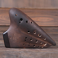 FENG YA OCARINA 风雅陶笛 三管中音C调演奏级土色熏烧 推广型陶笛 三管推广型AC(前开)