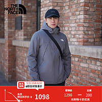 北面（The North Face）【经典黑武士】单层冲锋衣男防水防风透气外套24春季|7QOH 0UZ/灰色 M/170