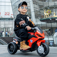米莱童儿童电动车1-2-4岁摩托车男女孩充电三轮车宝宝可坐玩具车电瓶车 中国红