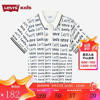 Levi's李维斯童装24夏男童短袖Polo衫儿童满印上衣 糖果白 110/52S(4T)