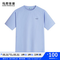 马克华菲【轻薄速干】短袖T恤男士24夏季户外肌理感字母印花休闲运动T恤衫 104粉蓝 S