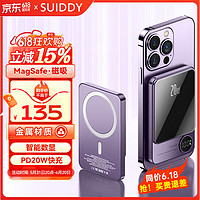 SUIDDY 苹果磁吸充电宝MagSafe无线快充PD20W移动电源小巧便携适用苹果15/14/13/12 熏衣紫 熏衣紫
