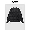 GXG 男装 商场同款黑色微阔潮流印花圆领卫衣 22年冬季新品