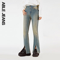 ABLE JEANS 欧帛牛仔 新款女士前开叉高腰显瘦马蹄牛仔裤