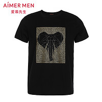 AIMER MEN 爱慕先生 19SS限量创意T圆领短袖上衣NS81B952