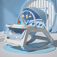 ULOP 優樂博 嬰兒搖搖椅哄娃神器0-1歲寶寶搖椅搖籃床+萬向輪