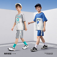88VIP：Disney baby 迪士尼男童速干拼接短袖套装夏季新款儿童篮球运动中裤两件套童装