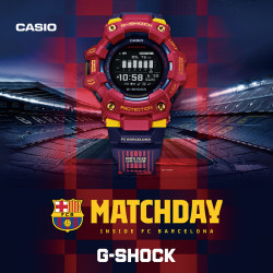 CASIO 卡西欧 巴塞罗那联名 G-SHOCK G-SQUAD系列 49.3毫米石英蓝牙腕表 GBD-100BAR-4