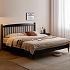 席豪北欧实木床黑色双人婚床1.8米现代简约1.5米单人床卧室家用经济型 黑色实木床1.5米