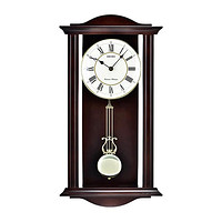 SEIKO 精工 掛鐘歐式復古創意客廳奢華實木鐘擺長方形鐘表QXH072B