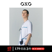 GXG 奥莱 商场同款自我疗愈系列圆领短袖T恤 2022年夏季新款 白色 165/S