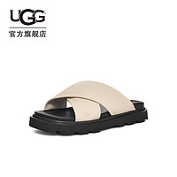 UGG 夏季新款女士休闲舒适厚底十字交叉款时尚一字凉拖鞋 1152672