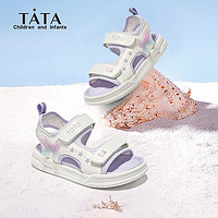 百亿补贴：TATA 他她 童鞋女童沙滩凉鞋夏季新款休闲舒适透气好女孩子罗马鞋子