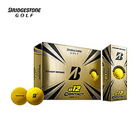 普利司通 进口高尔夫球e12 Contact Yellow三层球 哑光黄1盒