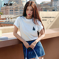 88VIP：MLB 官方 男女情侣虞书欣明星同款老花纯棉T恤短袖24夏季新款TSM04