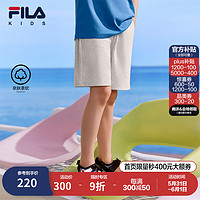 FILA 斐乐 儿童童装短裤2024夏季新款小童男童休闲针织五分裤 新浅花灰-MG 165