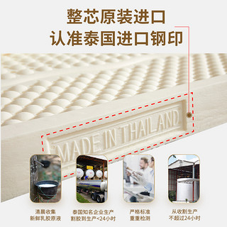 森享乳胶床垫泰国原芯进口93%天然乳胶 1.5x2米 5cm 厚度