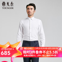 雅戈尔长袖衬衫男免烫DP衬衫棉汉麻桑蚕丝光泽好不易皱2024商场同款