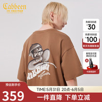 卡宾男装字母印花T恤24夏新款宽松短袖上衣商场同款H3242132110 咖啡色65 46
