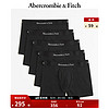 ABERCROMBIE & FITCH男装套装 5条装美式logo亲肤舒适弹力中腰四角内裤337544-1 黑色 XS