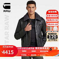 G-STAR RAW新P-3高品质柔软绵羊皮纽扣肩章男士皮衣皮夹克外套D23609 黑色 XL
