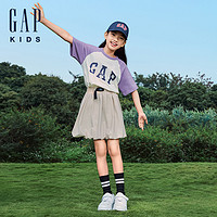 Gap 盖璞 男女童2024夏季新款纯棉logo撞色插肩短袖T恤儿童装上衣